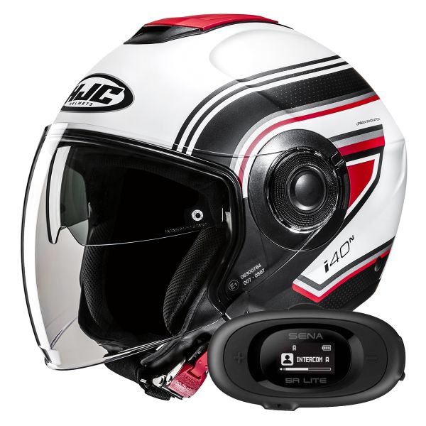 Casque Jet HJC i40N Linia MC1SF + Kit bluetooth 5R Lite Solo