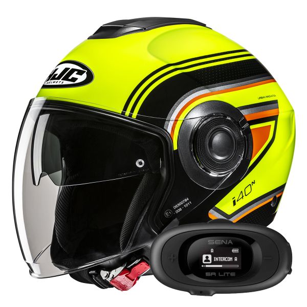 Casque Jet HJC i40N Linia MC3H + Kit bluetooth 5R Lite Solo