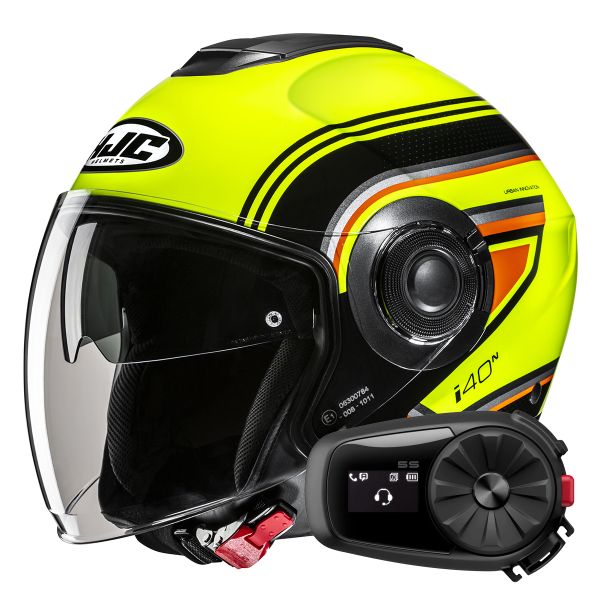 Casque Jet HJC i40N Linia MC3H + Kit Bluetooth 5S Solo