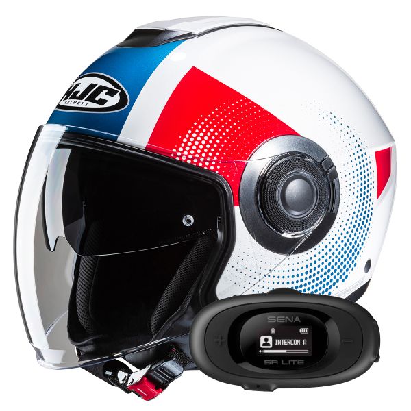 Casque Jet HJC i40N Pyle MC21 + Kit bluetooth 5R Lite Solo