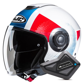 Casque Jet HJC i40N Pyle MC21 + Kit Bluetooth BT Mini