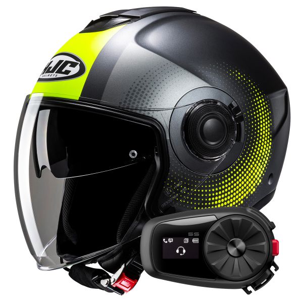 Casque Jet HJC i40N Pyle MC3HSF + Kit Bluetooth 5S Solo