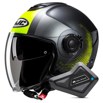 Casque Jet HJC i40N Pyle MC3HSF + Kit Bluetooth BT Mini