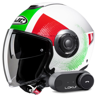 Casque Jet HJC i40N Pyle MC41 + Kit Bluetooth Lokui K30
