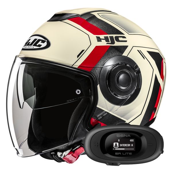 Casque Jet HJC i40N Velu MC1 + Kit bluetooth 5R Lite Solo