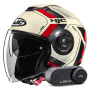 Casque Jet HJC i40N Velu MC1 + Kit Bluetooth Lokui K30