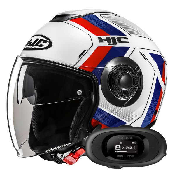 Casque Jet HJC i40N Velu MC21 + Kit bluetooth 5R Lite Solo