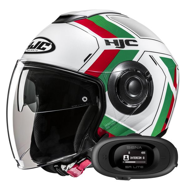 Casque Jet HJC i40N Velu MC41 + Kit bluetooth 5R Lite Solo