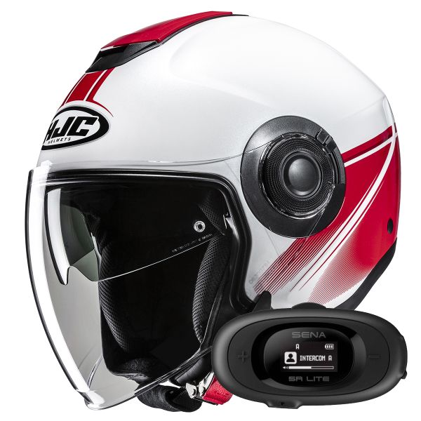 Casque Jet HJC i40N Vision MC1 + Kit bluetooth 5R Lite Solo