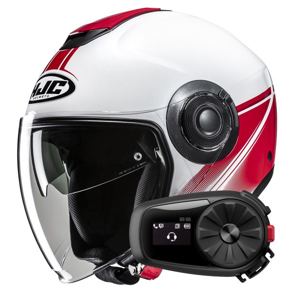 Casque Jet HJC i40N Vision MC1 + Kit Bluetooth 5S Solo Casque Jet HJC i40N Vision MC1 + Kit Bluetooth 5S Solo