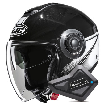 Casque Jet HJC i40N Vision MC5 + Kit Bluetooth BT Mini