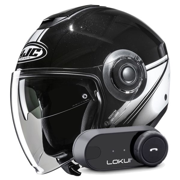 Casque Jet HJC i40N Vision MC5 + Kit Bluetooth Lokui K30 Casque Jet HJC i40N Vision MC5 + Kit Bluetooth Lokui K30