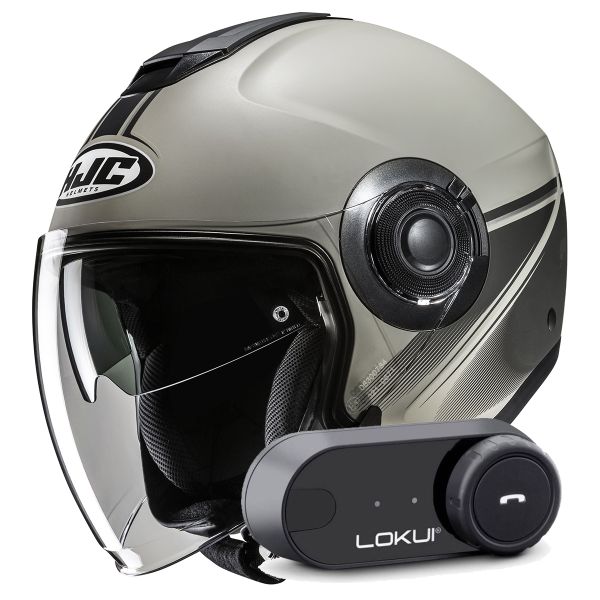 Casque Jet HJC i40N Vision MC5SF + Kit Bluetooth Lokui K30 Casque Jet HJC i40N Vision MC5SF + Kit Bluetooth Lokui K30