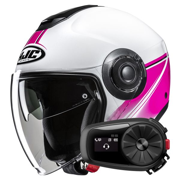 Casque Jet HJC i40N Vision MC8 + Kit Bluetooth 5S Solo Casque Jet HJC i40N Vision MC8 + Kit Bluetooth 5S Solo