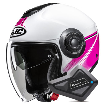 Casque Jet HJC i40N Vision MC8 + Kit Bluetooth BT Mini