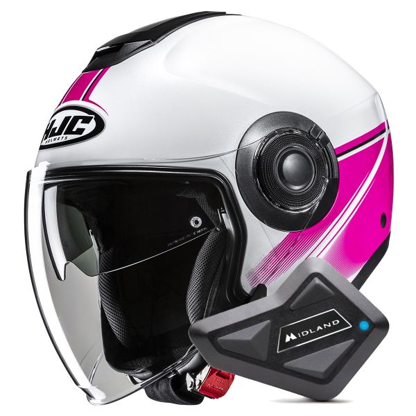 Casque Jet HJC i40N Vision MC8 + Kit Bluetooth BT Mini Casque Jet HJC i40N Vision MC8 + Kit Bluetooth BT Mini