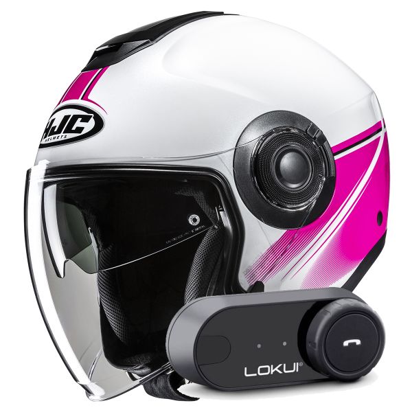 Casque Jet HJC i40N Vision MC8 + Kit Bluetooth Lokui K30 Casque Jet HJC i40N Vision MC8 + Kit Bluetooth Lokui K30