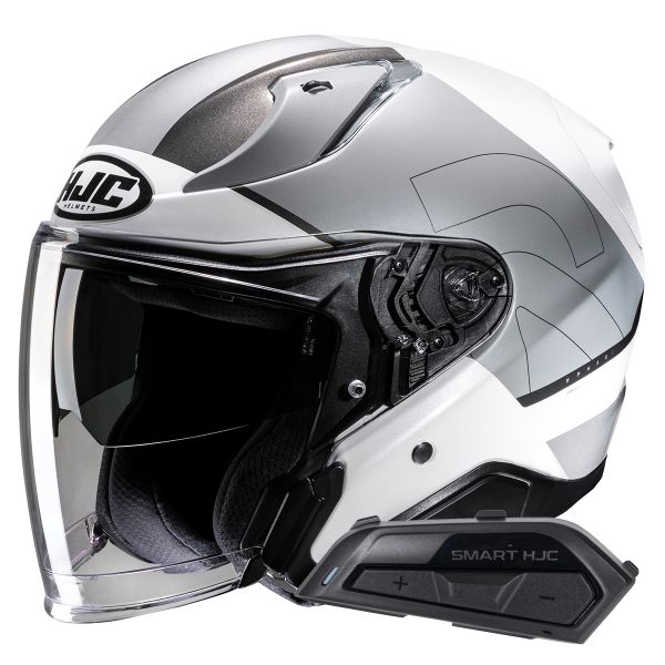 Casque Jet HJC RPHA31 Chelet MC10 + Kit Bluetooth Smart 21B Flat Black