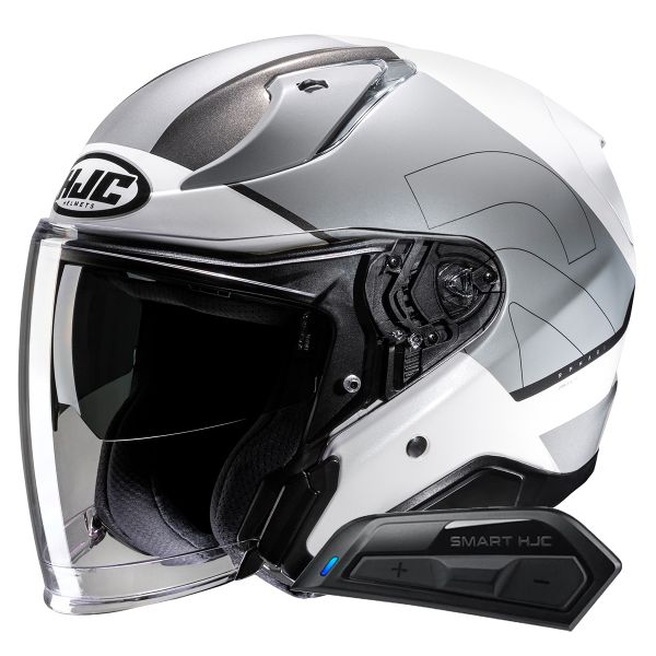 Casque Jet HJC RPHA31 Chelet MC10 + Kit Bluetooth Smart 11B