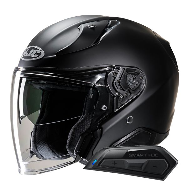 Casque Jet HJC RPHA31 Flat Black + Kit Bluetooth Smart 11B Casque Jet HJC RPHA31 Flat Black + Kit Bluetooth Smart 11B