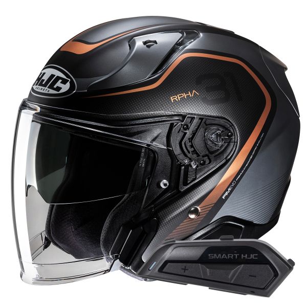 Casque Jet HJC RPHA31 Kouv MC9SF+ Kit Bluetooth Smart 21B Flat Black Casque Jet HJC RPHA31 Kouv MC9SF+ Kit Bluetooth Smart 21B Flat Black