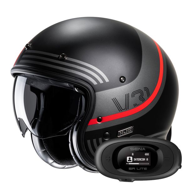 Casque Jet HJC V31 Byron MC1SF + Kit bluetooth 5R Lite Casque Jet HJC V31 Byron MC1SF + Kit bluetooth 5R Lite