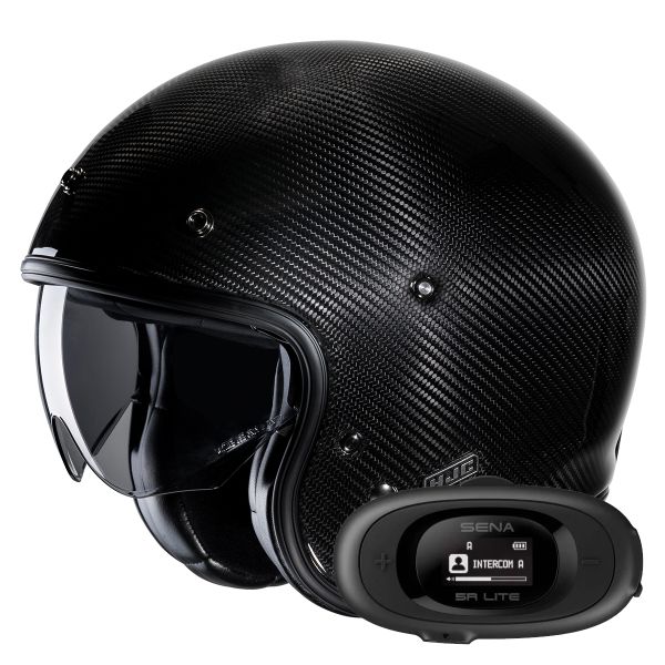 Casque Jet HJC V31 Carbon Black + Kit bluetooth 5R Lite