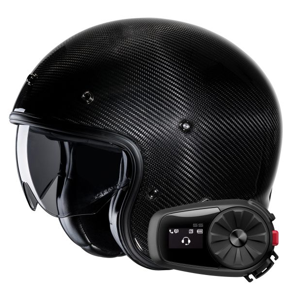 Casque Jet HJC V31 Carbon Black + Kit Bluetooth 5S Solo