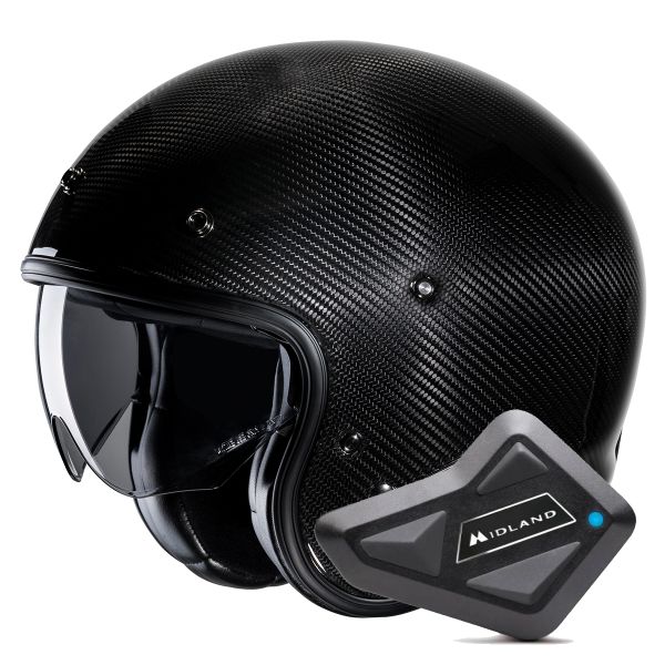 Casque Jet HJC V31 Carbon Black + Kit Bluetooth BT Mini