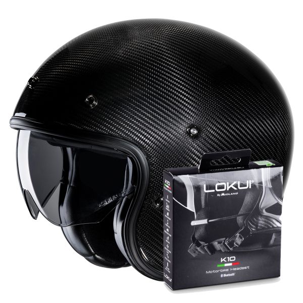 Casque Jet HJC V31 Carbon Black + Kit Bluetooth Lokui K10 Casque Jet HJC V31 Carbon Black + Kit Bluetooth Lokui K10