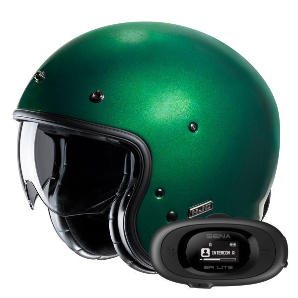 Casque Jet HJC V31 Deep Green + Kit bluetooth 5R Lite Casque Jet HJC V31 Deep Green + Kit bluetooth 5R Lite