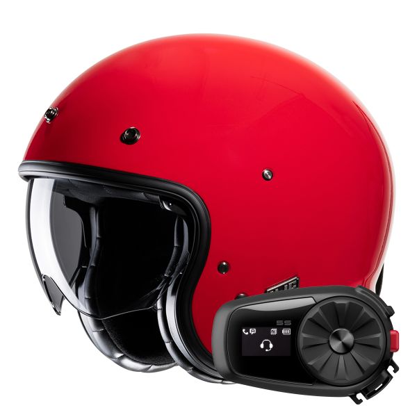 Casque Jet HJC V31 Deep Red + Kit Bluetooth 5S Solo Casque Jet HJC V31 Deep Red + Kit Bluetooth 5S Solo