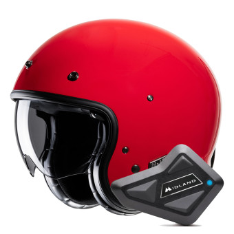Casque Jet HJC V31 Deep Red + Kit Bluetooth BT Mini