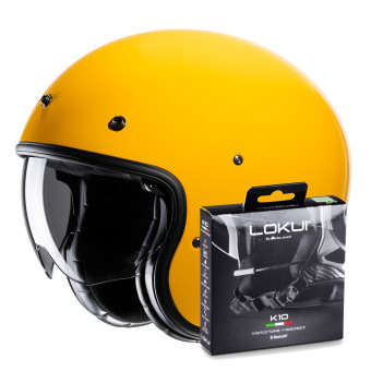 Casque Jet HJC V31 Deep Yellow + Kit Bluetooth Lokui K10