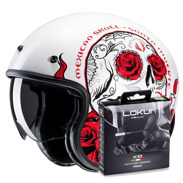 Casque Jet HJC V31 Desto MC1 + Kit Bluetooth Lokui K10 Casque Jet HJC V31 Desto MC1 + Kit Bluetooth Lokui K10