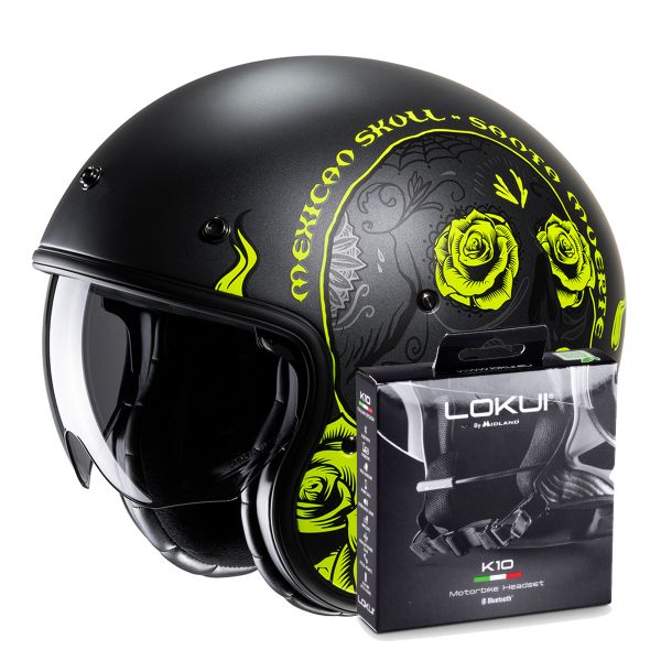 Casque Jet HJC V31 Desto MC3HSF + Kit Bluetooth Lokui K10