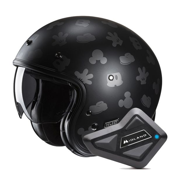 Casque Jet HJC V31 Disney Mickey MC5SF + Kit Bluetooth BT Mini