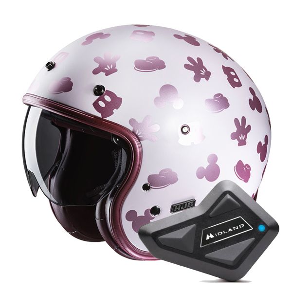 Casque Jet HJC V31 Disney Mickey MC8SF + Kit Bluetooth BT Mini