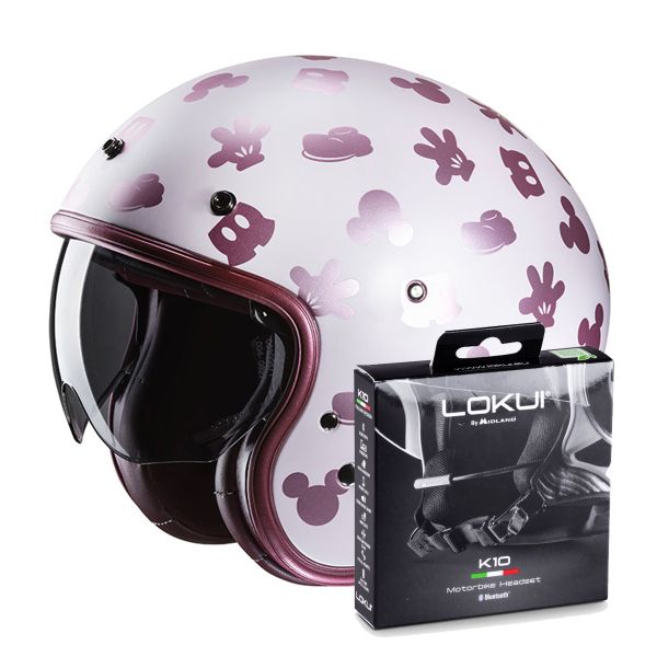 Casque Jet HJC V31 Disney Mickey MC8SF + Kit Bluetooth Lokui K10