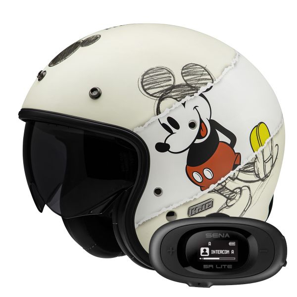 Casque Jet HJC V31 Disney Mickey Sketch MC1SF + Kit bluetooth 5R Lite