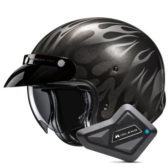 Casque Jet HJC V31 Firo MC5 + Kit Bluetooth BT Mini