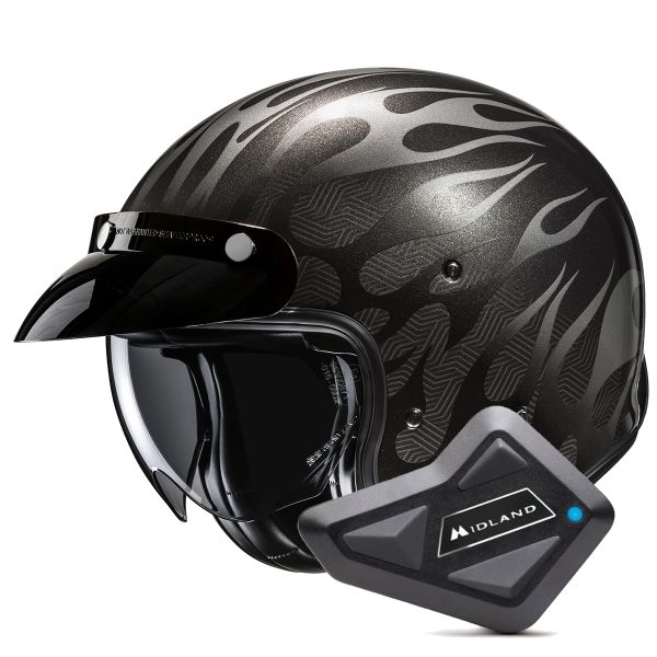 Casque Jet HJC V31 Firo MC5 + Kit Bluetooth BT Mini