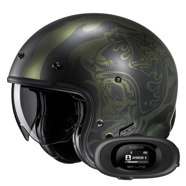 Casque Jet HJC V31 Flame MC4SF + Kit bluetooth 5R Lite Casque Jet HJC V31 Flame MC4SF + Kit bluetooth 5R Lite