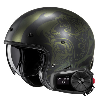 Casque Jet HJC V31 Flame MC4SF + Kit Bluetooth 5S Solo