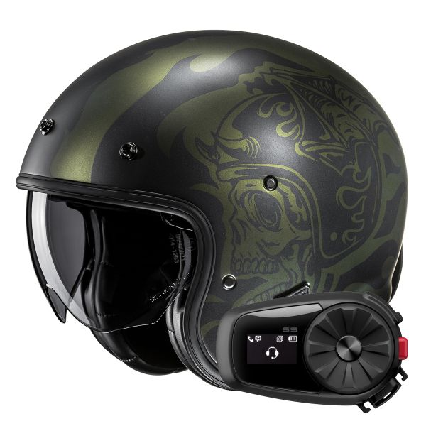 Casque Jet HJC V31 Flame MC4SF + Kit Bluetooth 5S Solo Casque Jet HJC V31 Flame MC4SF + Kit Bluetooth 5S Solo