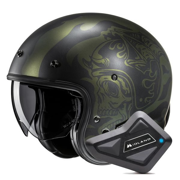 Casque Jet HJC V31 Flame MC4SF + Kit Bluetooth BT Mini Casque Jet HJC V31 Flame MC4SF + Kit Bluetooth BT Mini