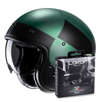 Casque Jet HJC V31 Kuz MC4SF + Kit Bluetooth Lokui K10