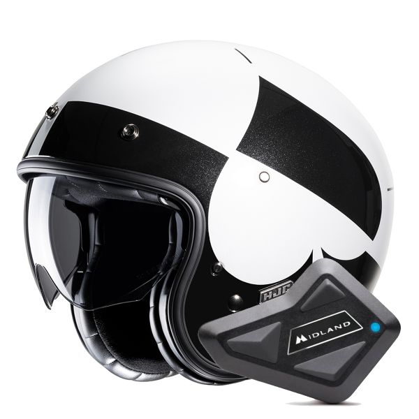 Casque Jet HJC V31 Kuz MC5 + Kit Bluetooth BT Mini