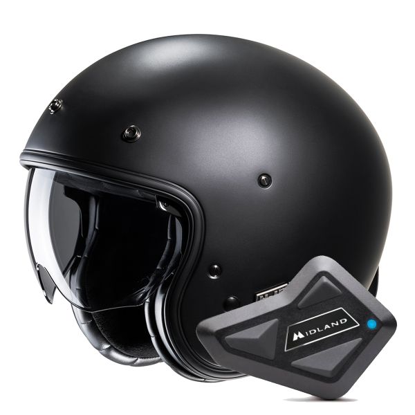 Casque Jet HJC V31 Semi Flat Black + Kit Bluetooth BT Mini Casque Jet HJC V31 Semi Flat Black + Kit Bluetooth BT Mini