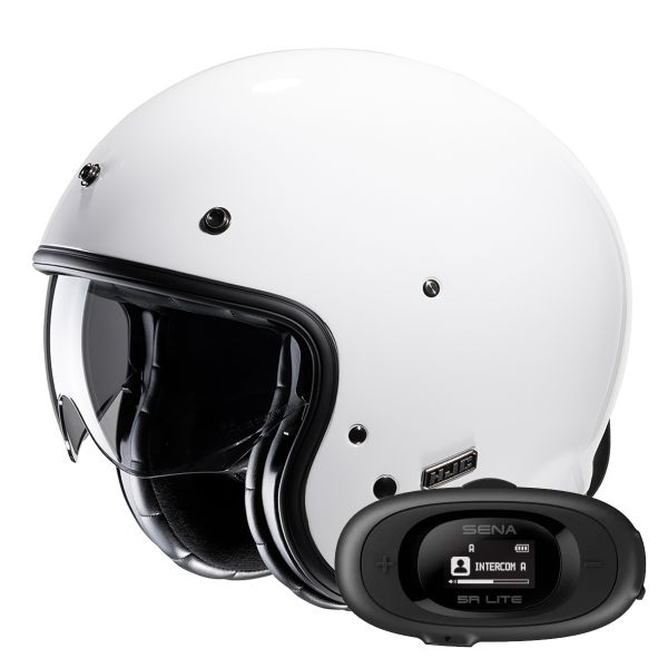 Casque Jet HJC V31 White + Kit bluetooth 5R Lite Casque Jet HJC V31 White + Kit bluetooth 5R Lite
